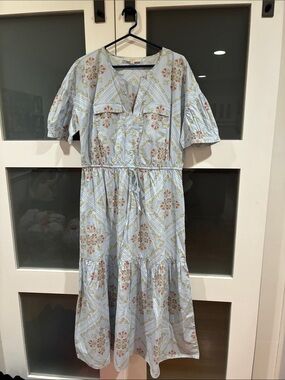 LOFT Light Blue Floral Maxi Dress
